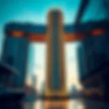 Architectural view of 23 Marina Tower showcasing its unique design