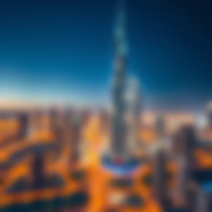 Aerial view of Dubai featuring 23 Marina Tower in the skyline