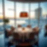 Elegant dining setting with Marina view