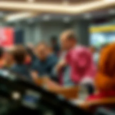 Auction scene depicting competitive bidding