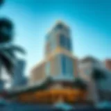 Stunning facade of Al Fardan Building showcasing its architectural design