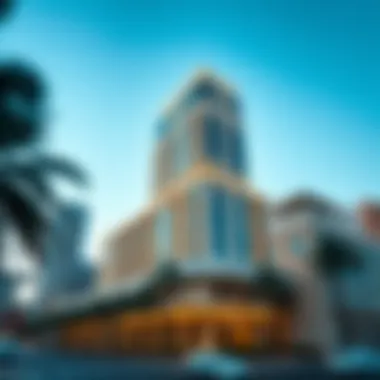 Stunning facade of Al Fardan Building showcasing its architectural design