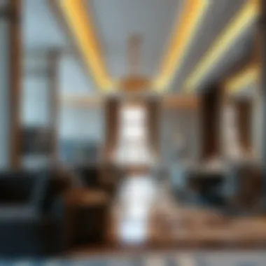 Interior design details of Al Fardan Building highlighting luxury finishes