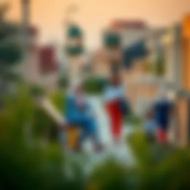 Vibrant community atmosphere depicted in Al Fattan Park View neighborhood