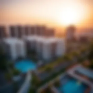 Modern Residential Complex in Dubai Aerial view of a modern residential complex in Dubai