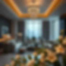 Luxurious living room within Al Ghurair Apartments