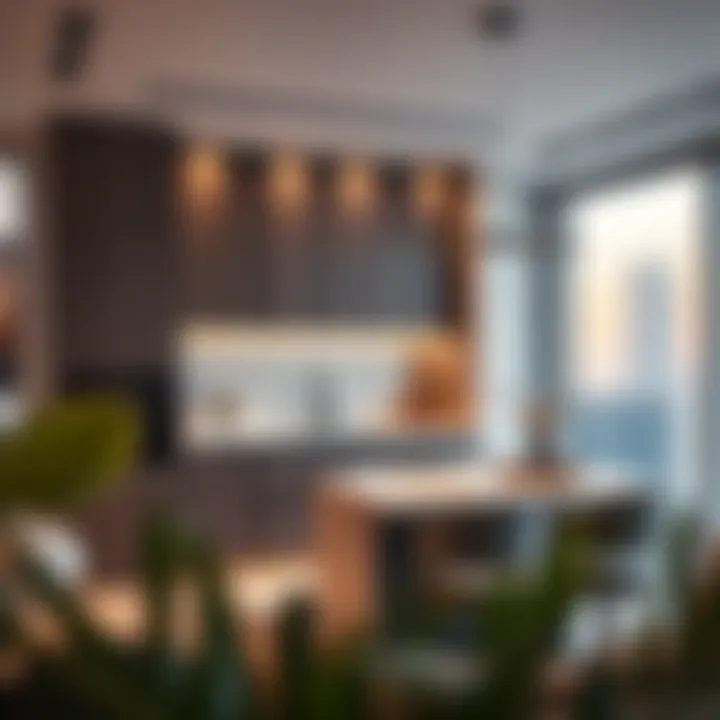 Modern kitchen design in Al Ghurair Apartments