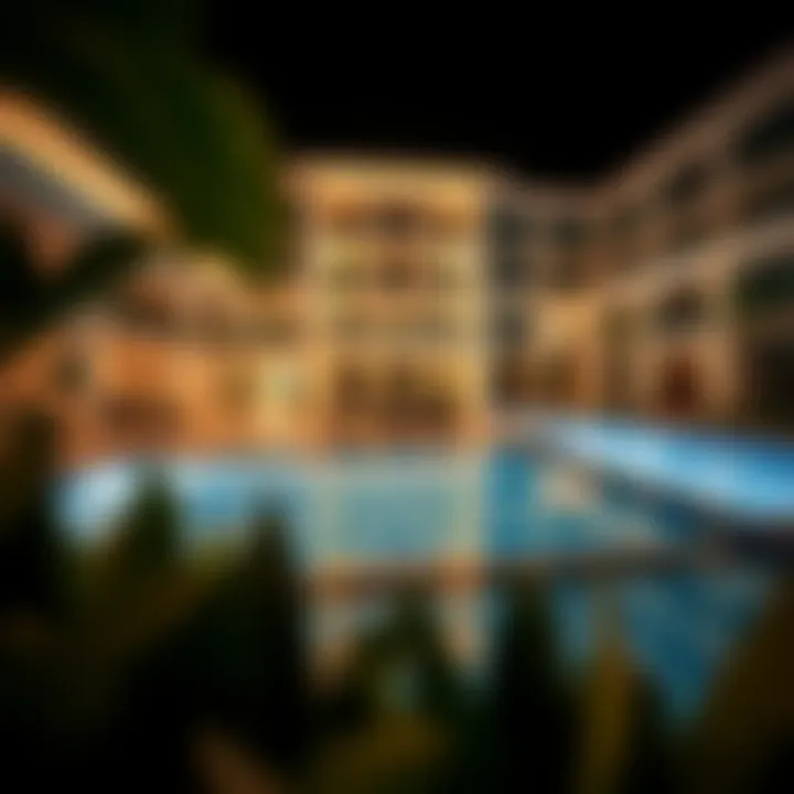 Elegant swimming pool area of Al Ghurair Apartments