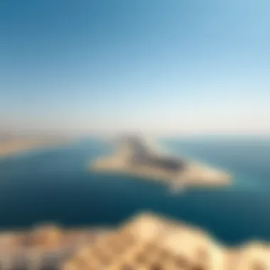 Aerial perspective of Al Heerah Beach highlighting its coastal charm