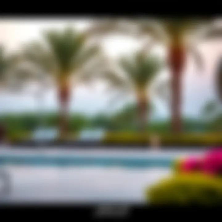 Lush surroundings and amenities near Al Heerah Beach