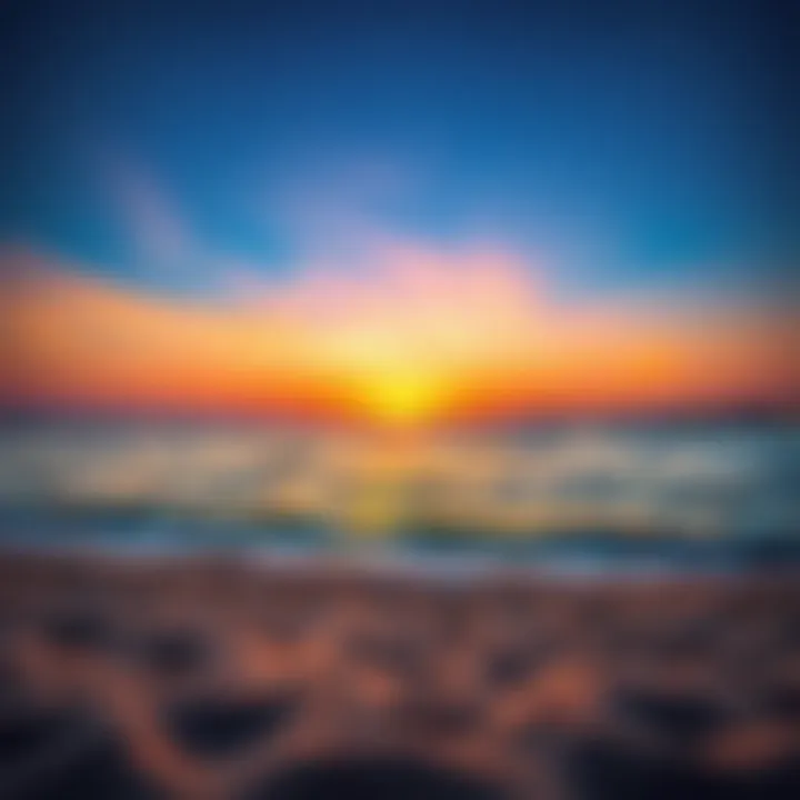Sunset over Al Heerah Beach showcasing vibrant colors