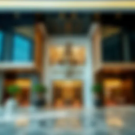 Elegant Entrance of Al Seef Hotel in Dubai Luxurious lobby of Al Seef Hotel