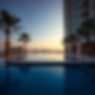 Outdoor pool with stunning city views