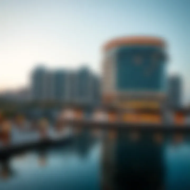 A stunning view of Al Seef Waterfront showcasing its unique architectural blend.