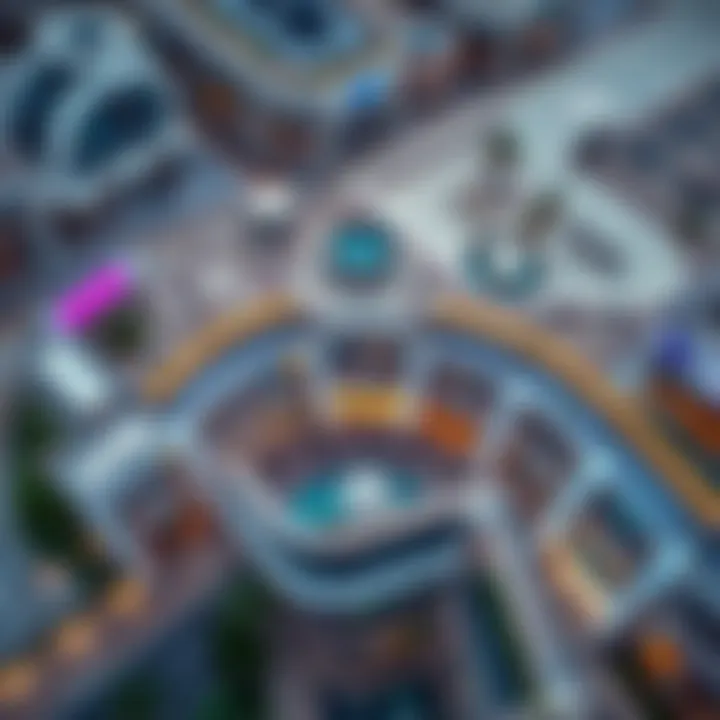Aerial view of Al Taawun Mall showcasing its unique architecture
