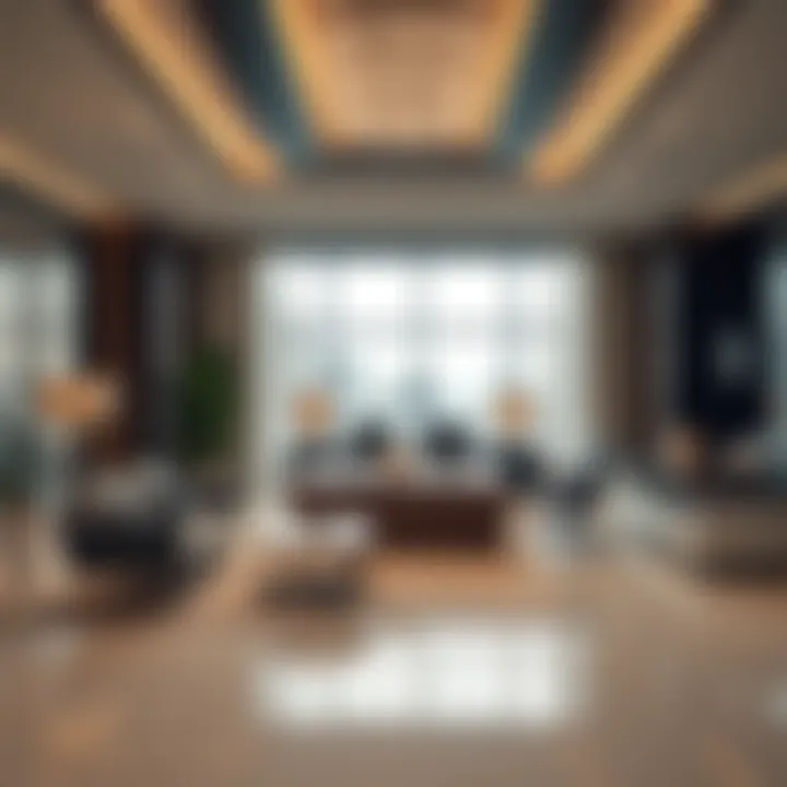 Modern office space showcasing luxury