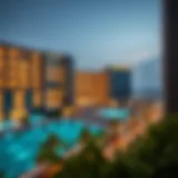 A panoramic view of the Almanara Center showcasing its modern architecture