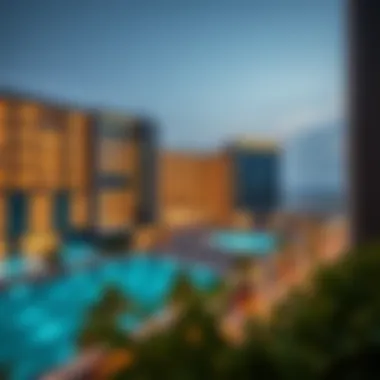 A panoramic view of the Almanara Center showcasing its modern architecture