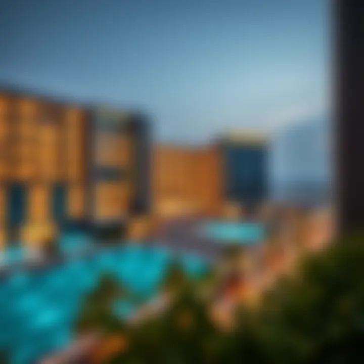 A panoramic view of the Almanara Center showcasing its modern architecture