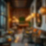 Stylish interior of a modern cafe in Dubai