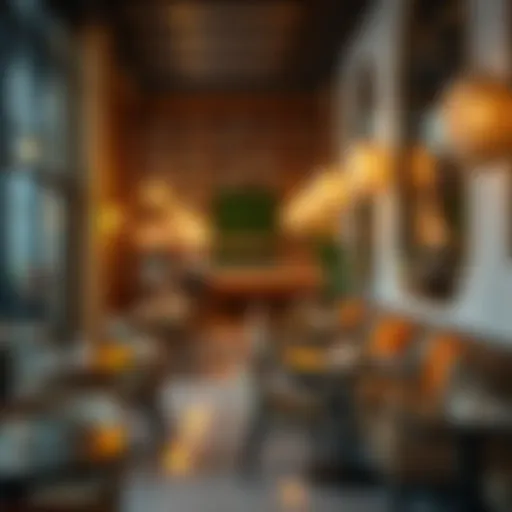 Stylish interior of a modern cafe in Dubai