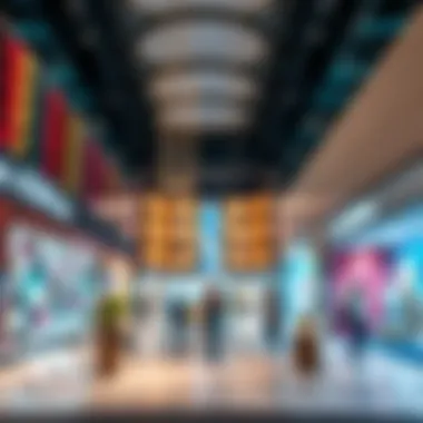 Interior layout featuring vibrant retail spaces and cultural displays