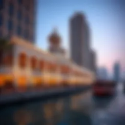 A panoramic view of Bur Dubai Abra Station showcasing its architectural elegance.
