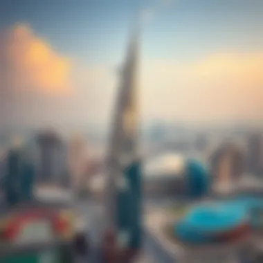 Panoramic view of Dubai skyline with Burj Azizi