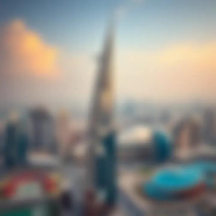 Panoramic view of Dubai skyline with Burj Azizi