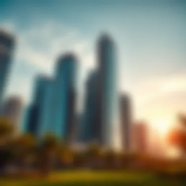 Architectural Elegance of Business Towers Stunning architectural view of a business tower