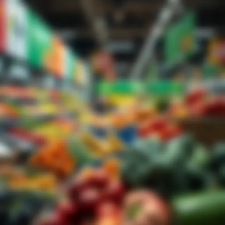 Fresh Produce Selection Fresh produce section at Carrefour displaying vibrant fruits and vegetables