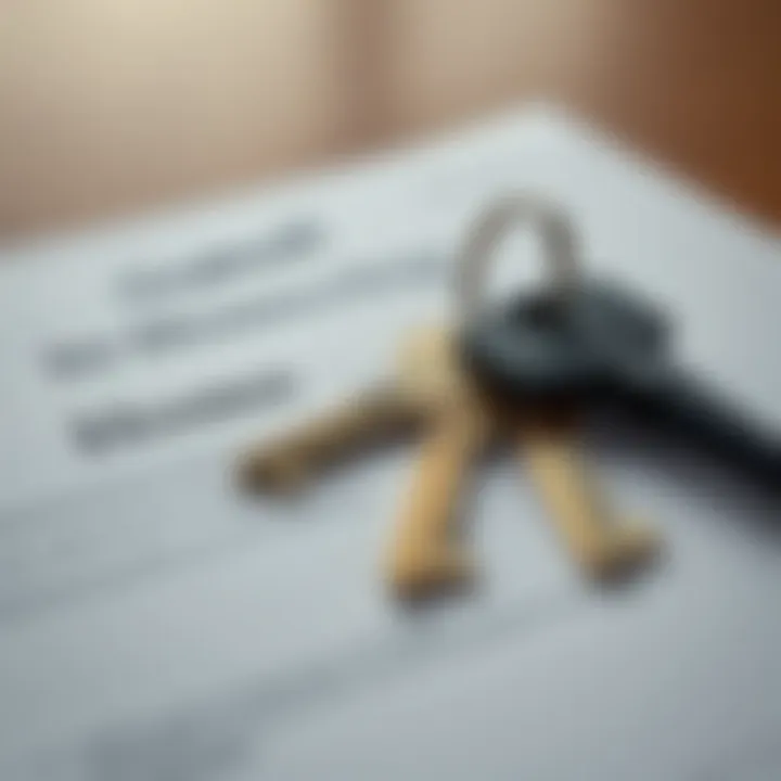 Keys to Home Ownership Close-up of a contract and keys representing home ownership