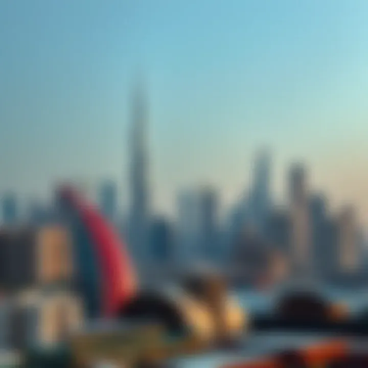 Dubai Skyline Featuring Diverse Real Estate Properties Dubai skyline with real estate properties