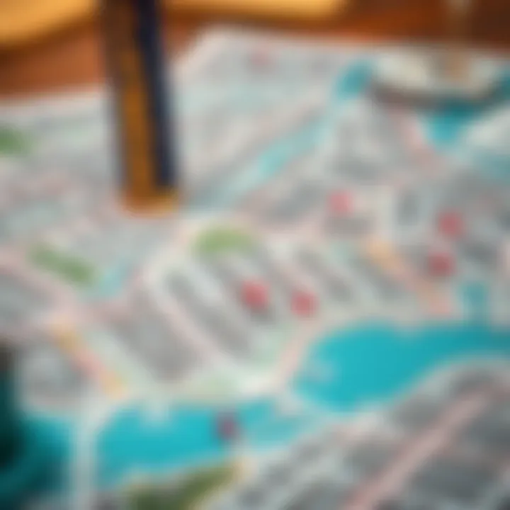 Map of Dubai highlighting popular neighborhoods for studio flats