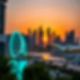 A serene view of the UAE skyline at sunset