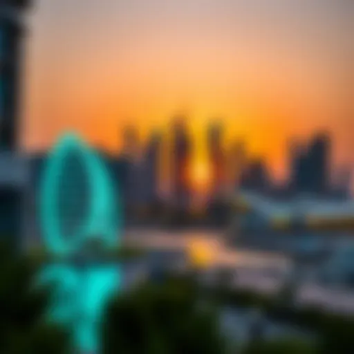 UAE Skyline at Sunset A serene view of the UAE skyline at sunset