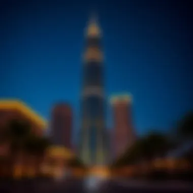 Nighttime illumination of Damac RBC Tower