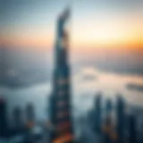 Stunning view of Damac RBC Tower against Dubai skyline