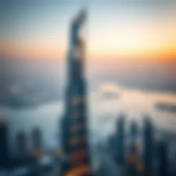 Stunning view of Damac RBC Tower against Dubai skyline