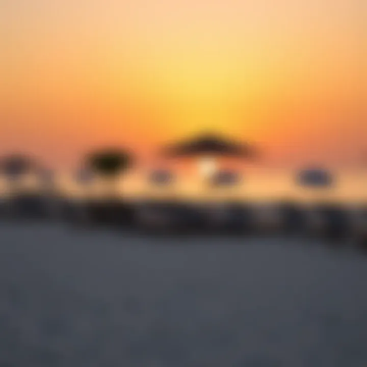Sunset over Deira Island Beach showcasing the serene atmosphere