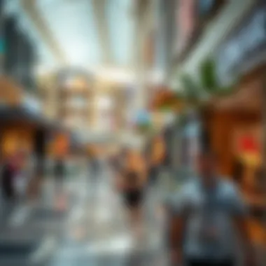 Vibrant shopping scene inside Dubai Marina Mall