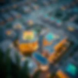 Aerial view of Ghoroob development showcasing vibrant architecture