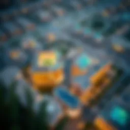 Aerial view of Ghoroob development showcasing vibrant architecture