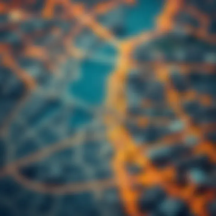 Map highlighting key neighborhoods in Dubai for potential real estate investment