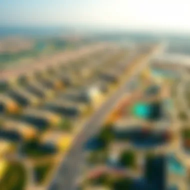 Aerial view showcasing Dubai Silicon Oasis and its proximity to metro stations
