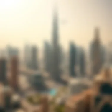 Panoramic skyline view of Dubai featuring Zabeel Building as a key architectural landmark.