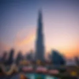 Burj Khalifa soaring into the sky
