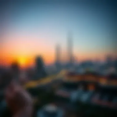 The stunning skyline of Dubai at sunset