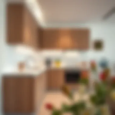 Kitchen area in a 1 BHK apartment