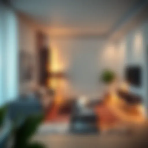 Contemporary Studio Living Space Modern studio apartment interior showcasing minimalist design